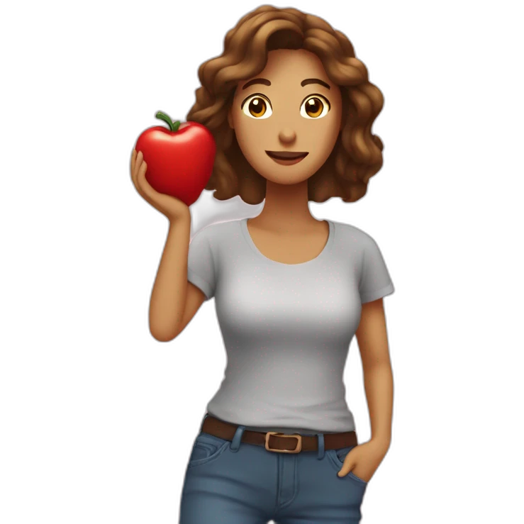 Mujer tomando mate con pelo rojo emoji