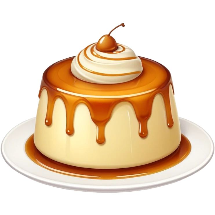 delicious pudding dessert with caramel topping emoji