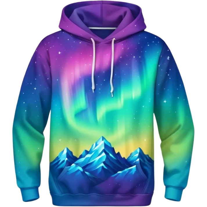 Aurora borealis galaxy nebula galactic starry sunny shiny sparkly glittery gradients-colored hoodie emoji