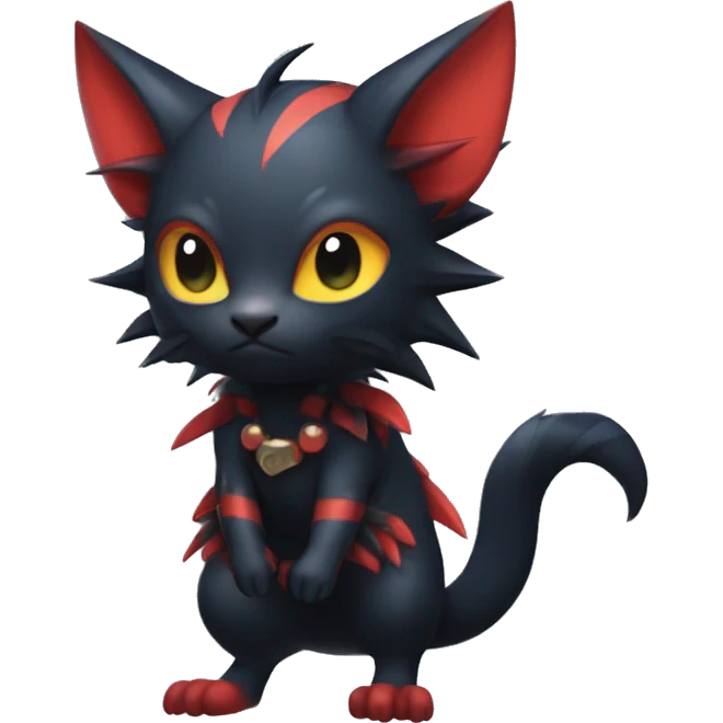  Kawaii Edgy Cool Beautiful Nargacuga-Litten full body emoji