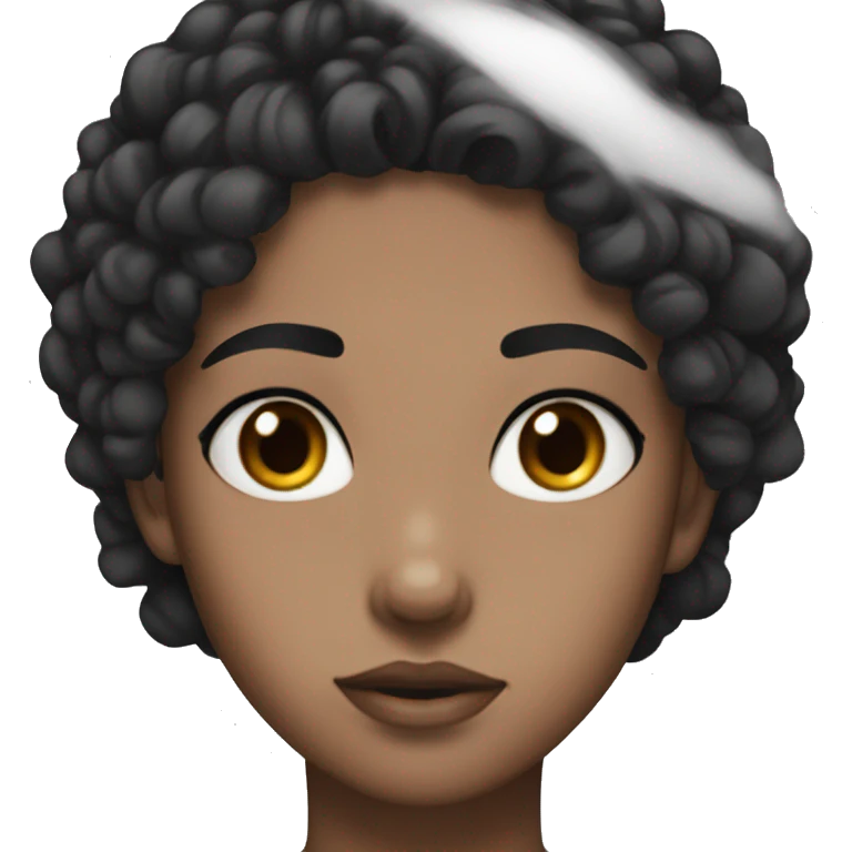 Black haird brow skin woman anime emoji