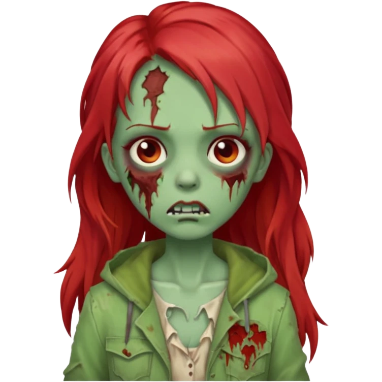 i want a zombie girl emoji with long red hair emoji