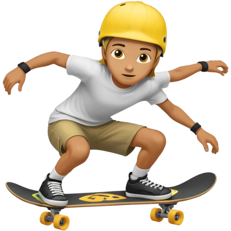skater with skateboard and yellow helmet emoji