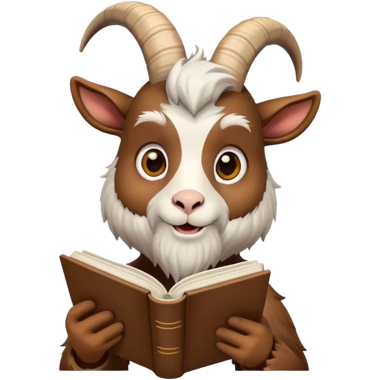 A goat reading a book emoji