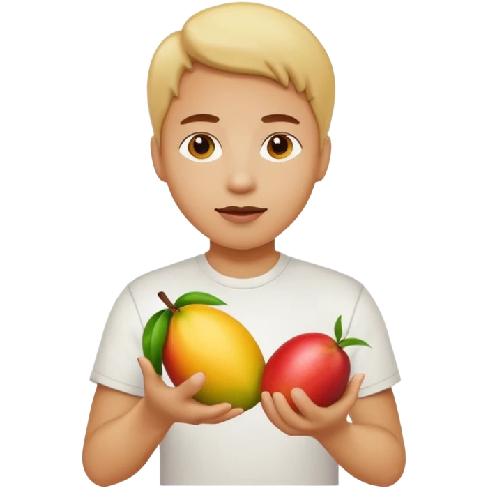 white hand handing a mango like a cup emoji