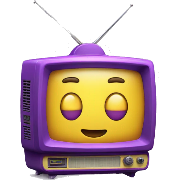 purple retro TV with yellow highlights emoji