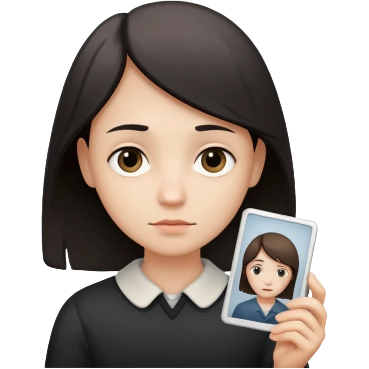When you want to see someone but can’t. A sad facial expression + an old-looking photo held in hand + a calm silhouette in the background (representing the people who are hard to reach). emoji