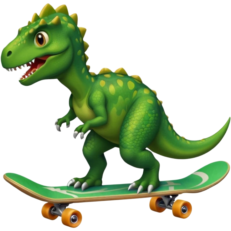 Dinosaur on a skateboard emoji