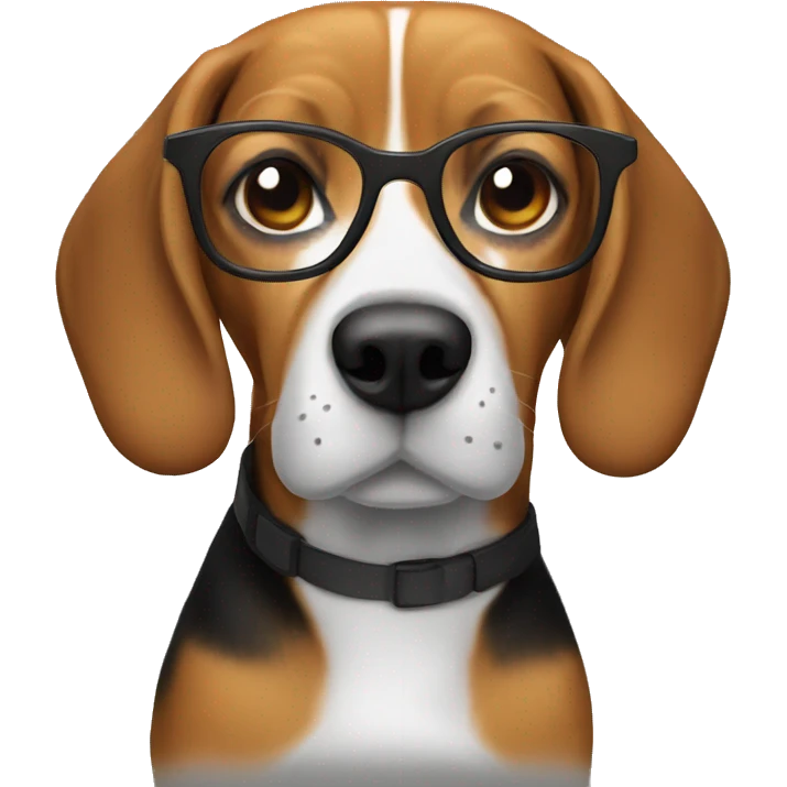 Beagle with glasses emoji