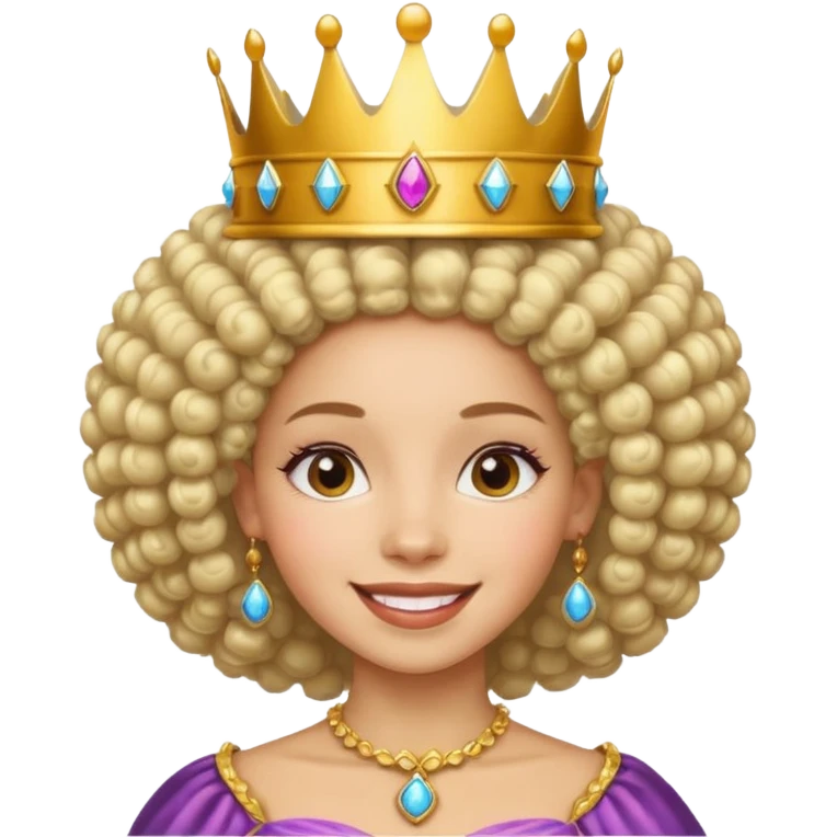 Afro white princess emoji