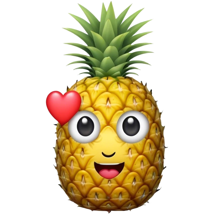 Pineapple with heart eyes emoji