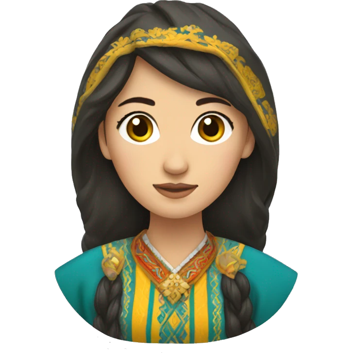 A woman in a national Kazakh costume emoji