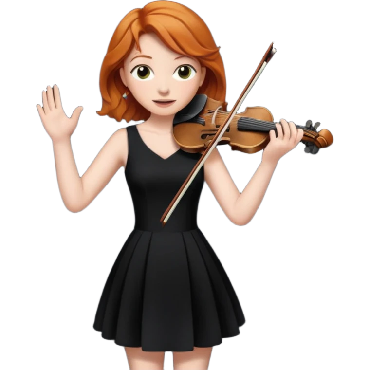 Ginger haired female conducting music emoji