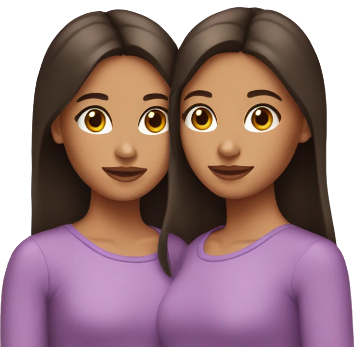 brunette twin sisters  emoji