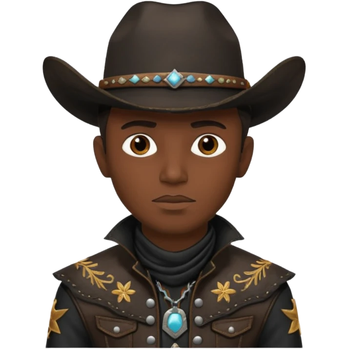 cowboy in black costume emoji