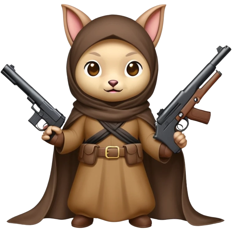 Chinese bat with gun and wearing a hijab emoji