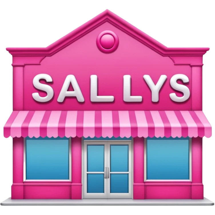 pink sallys beauty store in big letters emoji