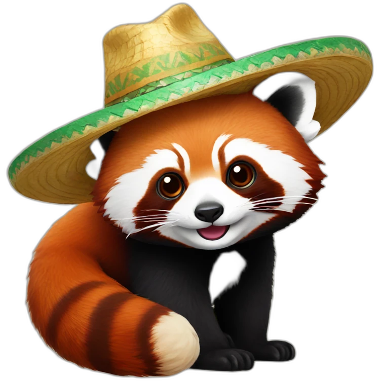 Red panda with sombrero emoji