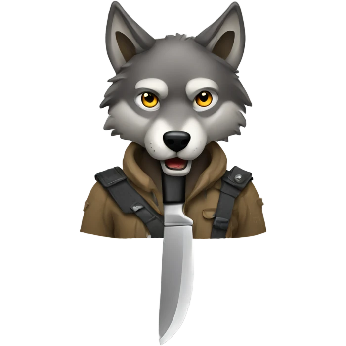 Wolf with a knife emoji