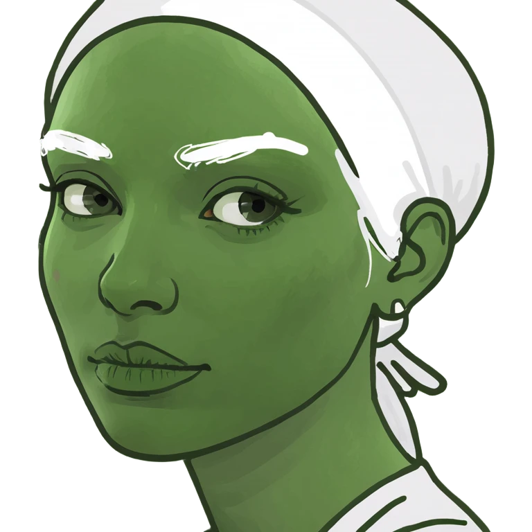 Woman with white paint on her head emoji