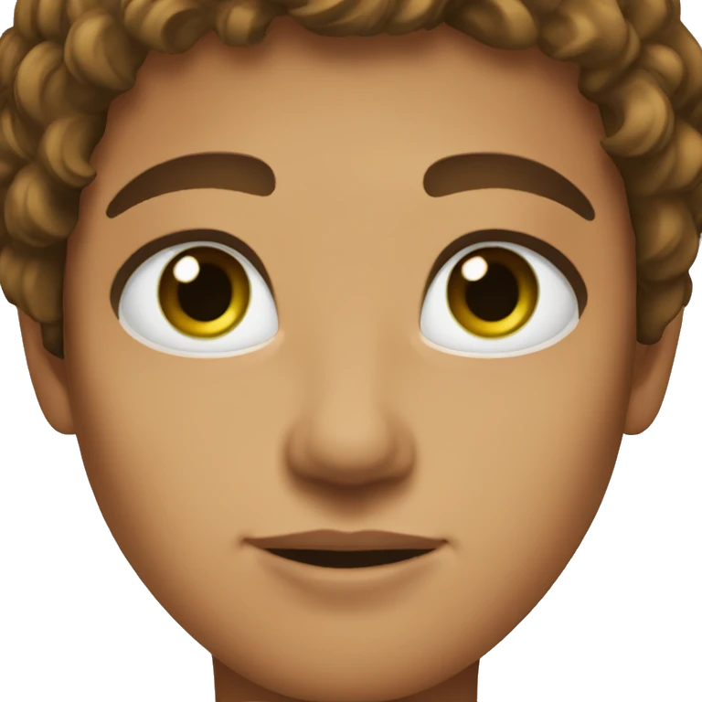 green eyes brown hair emoji
