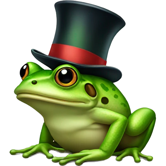 frog with tophat emoji
