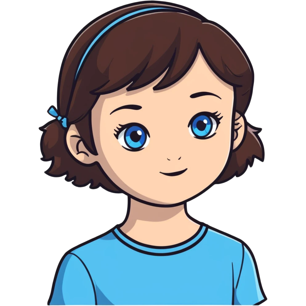 brunette girl with blue eyes emoji