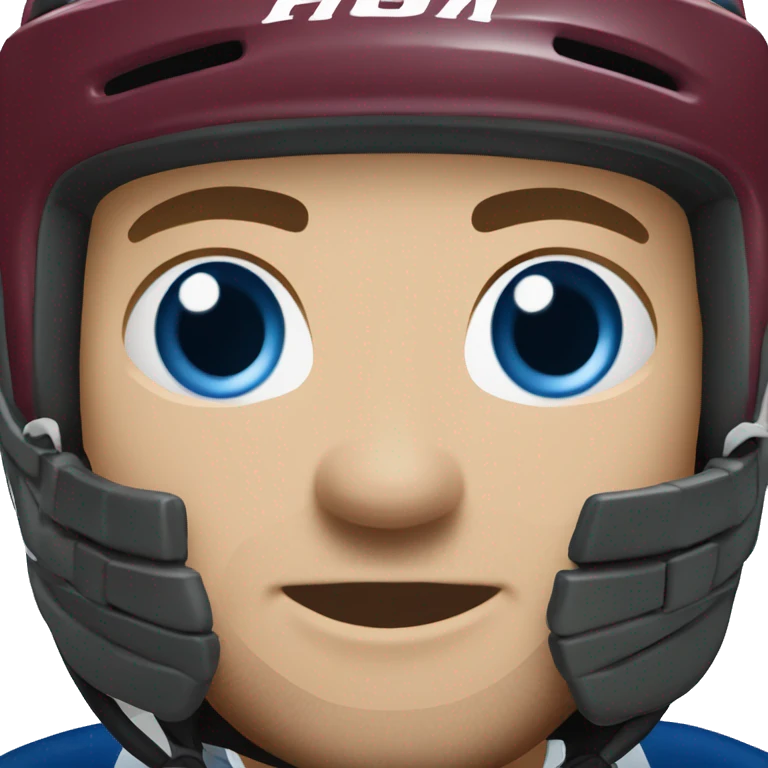 Hockey player in avalanche uniform fair skin blue eyes  emoji