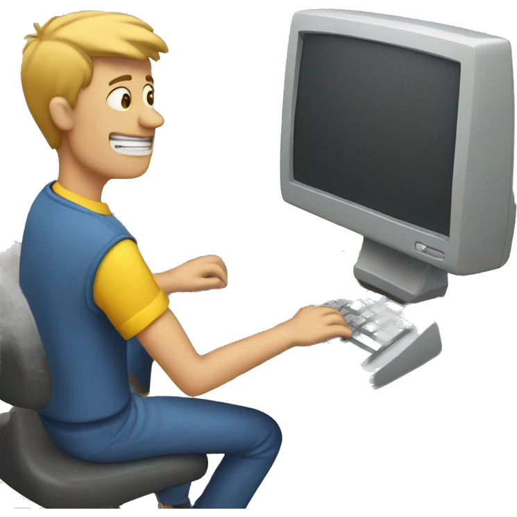 Guy typing on a computer  emoji