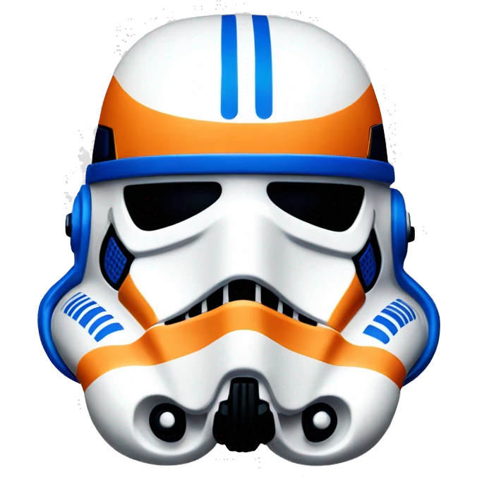 Orange and blue striped stormtrooper helmet  emoji