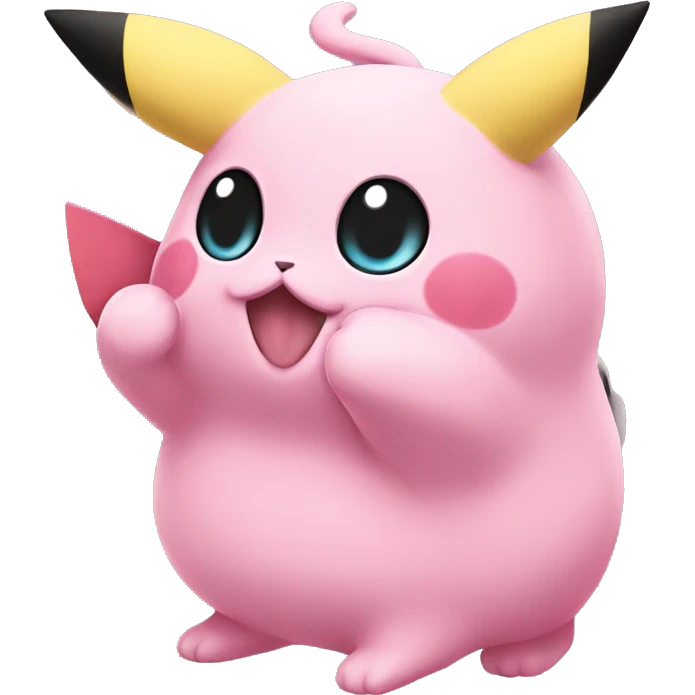 Jigglypuff kissing pikachu emoji