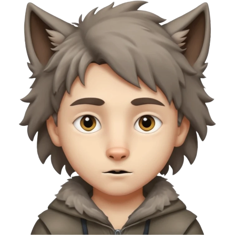Quiero que me hagas un lobo y mitad niño emoji