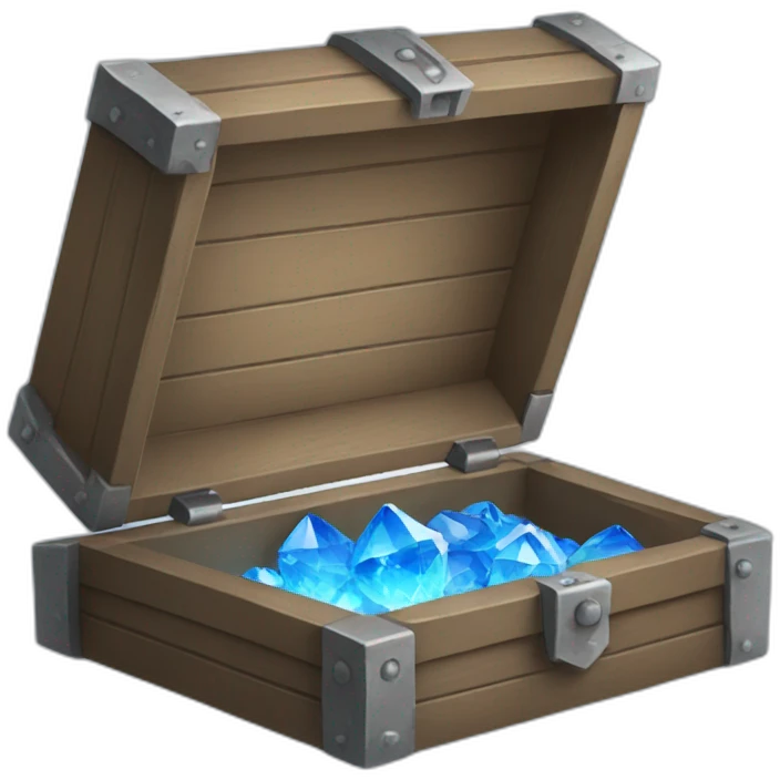 guy opening a chest with blue crystals emoji