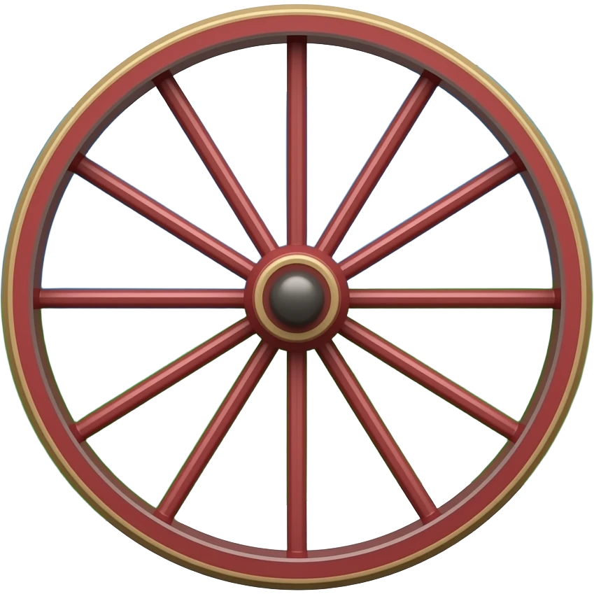 Drapeau bleu en haut vert en bas avec une roue a dix-huit rayons de roulotte rouge au centre emoji