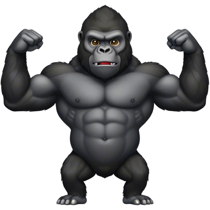 Black gorilla flexing  emoji