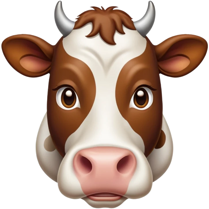 cinematic-noble-brown-and-white-cow-portrait-emoji,-poised-and-regal,-with-a-large,-sturdy-build-and-a-beautifully-patterned-hide-of-rich-brown-accented-by-crisp-white-patches,-deep-set-soulful-brown-eyes,-simplified-yet-sharp-and-sophisticated emoji