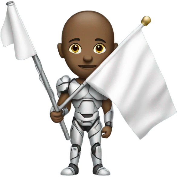 Cyborg with white flag emoji