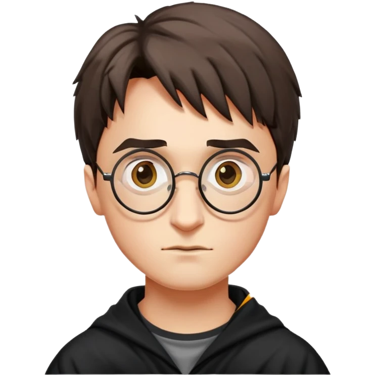 Harry Potter with round glasses and lightning scar emoji