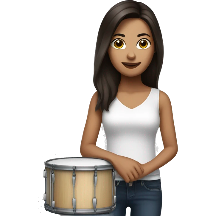 Brunette with drum  emoji