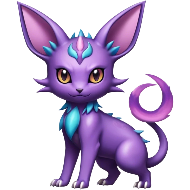 Shiny Dark Cute Edgy Cool Espeon-Haunter-Nidorino-Liepard-Nidoking-fusion-hybrid full body  emoji