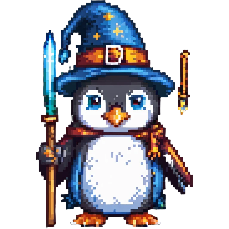 A penguin wizard emoji