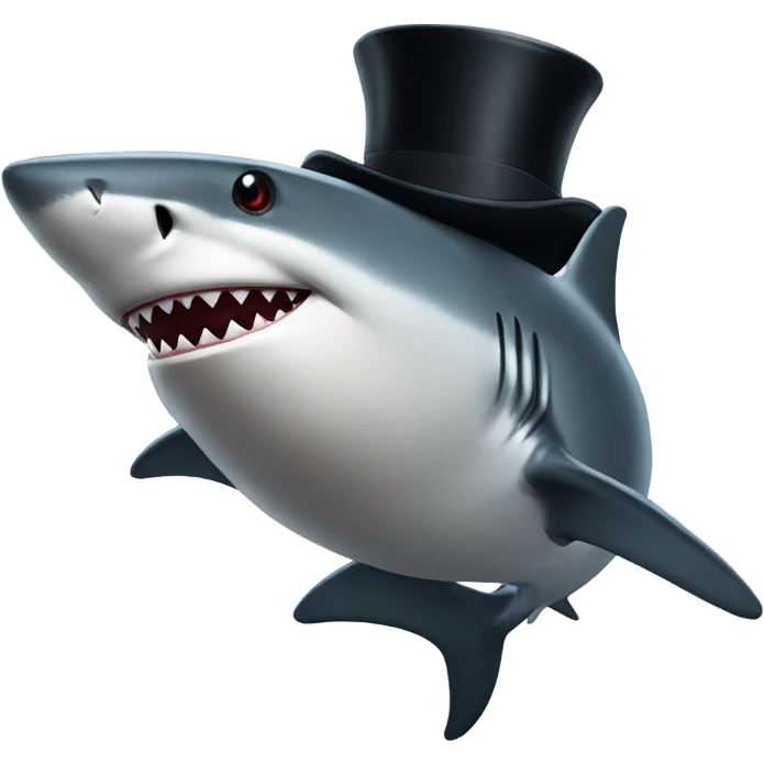 Shark with a top hat emoji