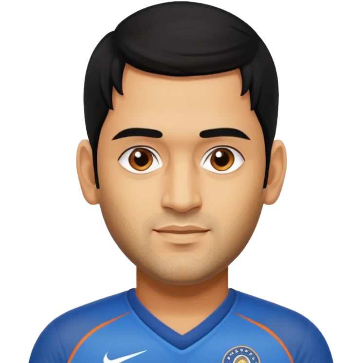MS Dhoni with long hair emoji