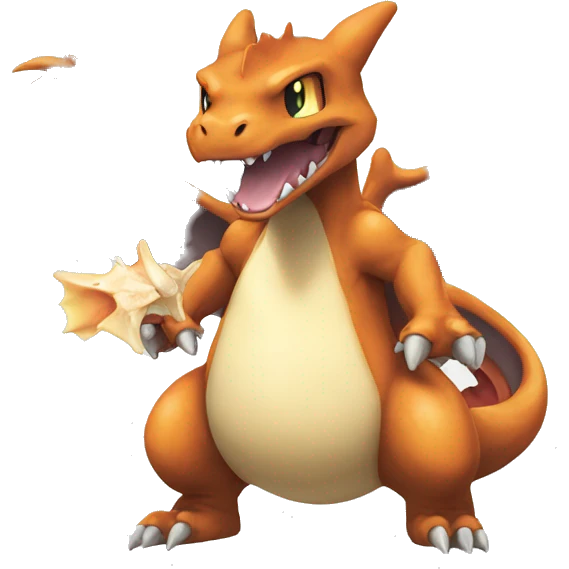 Charizard with a Cubone-skull-face emoji