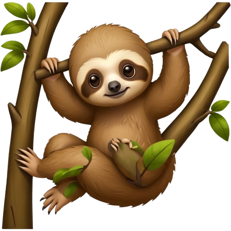 baby sloth on the tree emoji