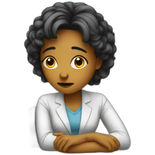 sad you are working at a desk women emoji