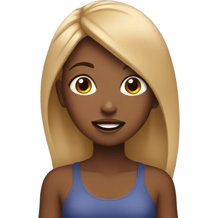 tan girl eating blueberries emoji