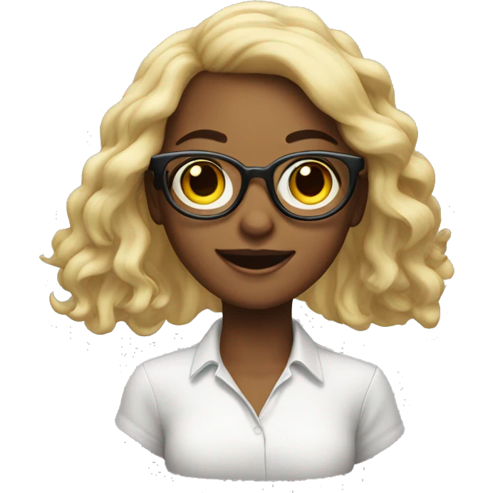 specs girl happy and she is a designer emoji