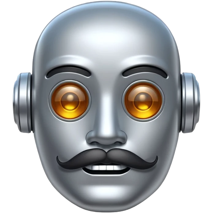 robot with mustache emoji