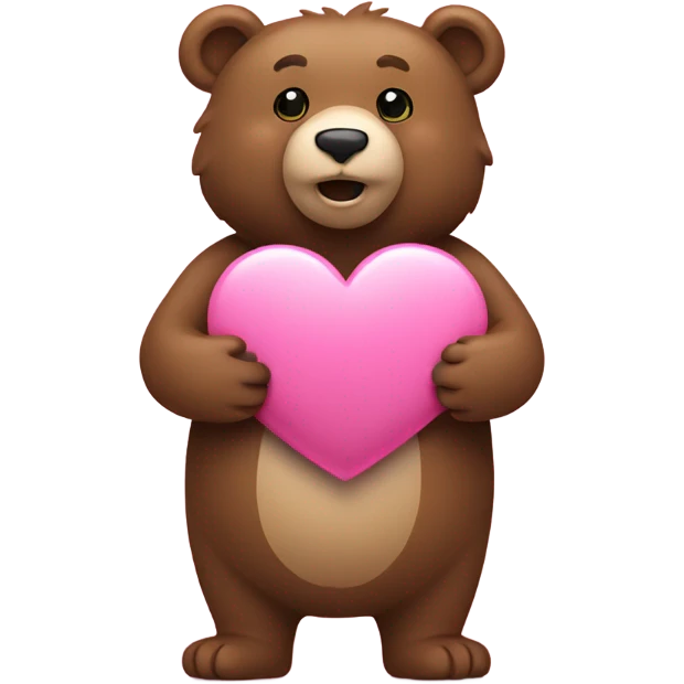 Bear with a pink heart  emoji
